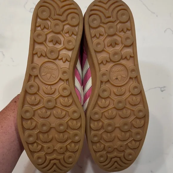 Adidas Gazelle Bold Pink and Green Shoes - Picture 7 of 7